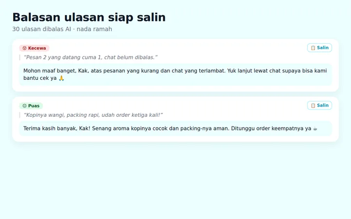 BalasUlasan — Balas Ulasan Pelanggan Otomatis dengan AI