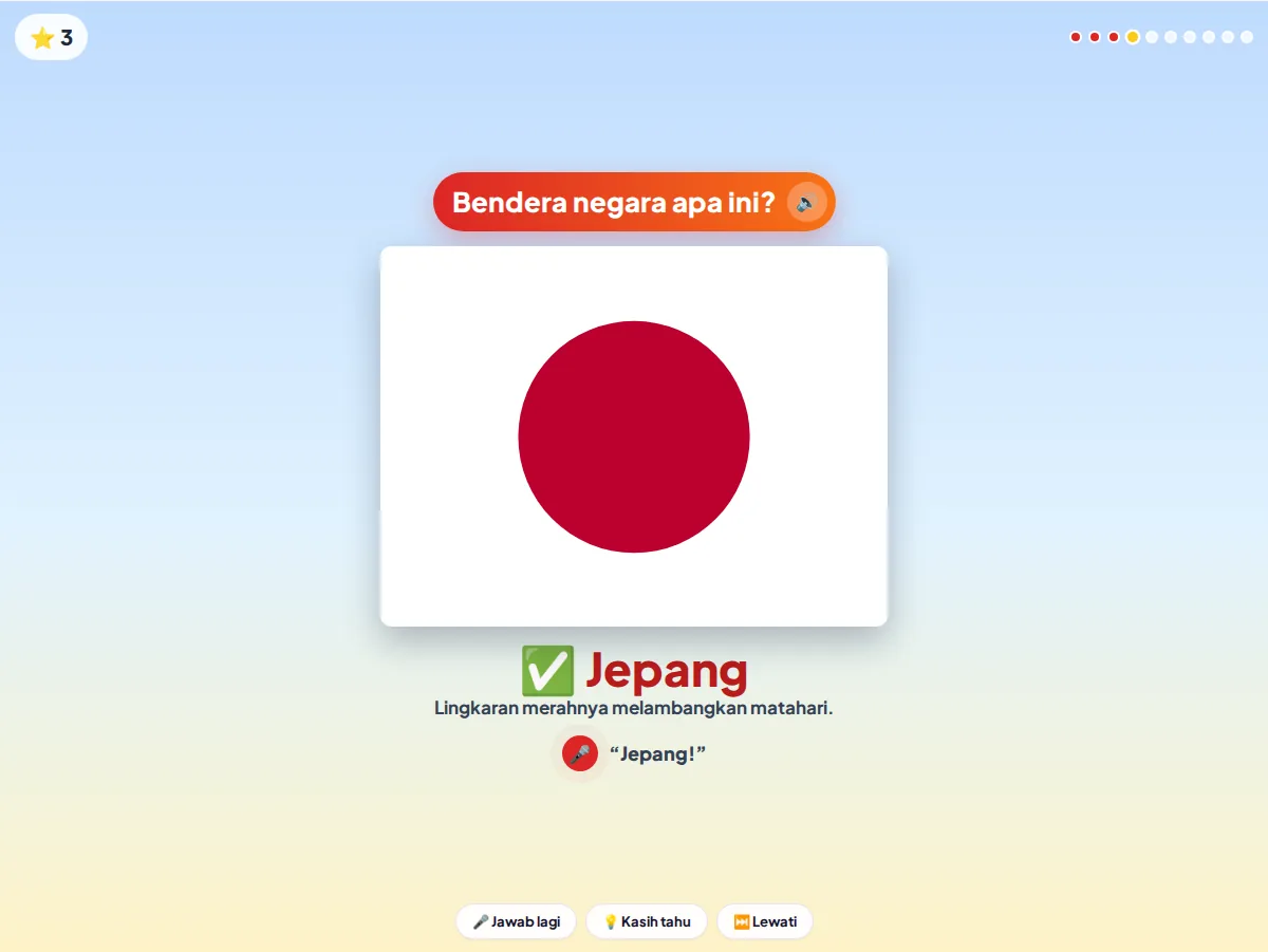BenderaKu — ilustrasi Tebak bendera negara · lihat benderanya, sebutkan nama negaranya
