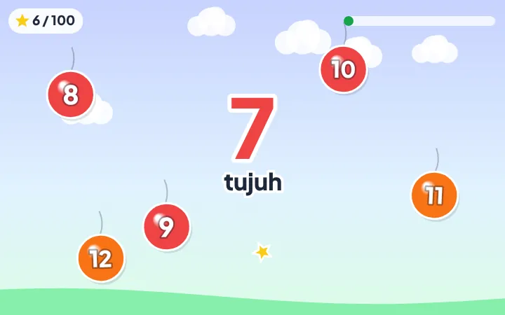 HujanAngka — Belajar Angka 1–100